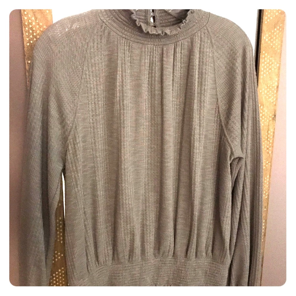 Free People Top-smocked bottom-high neck